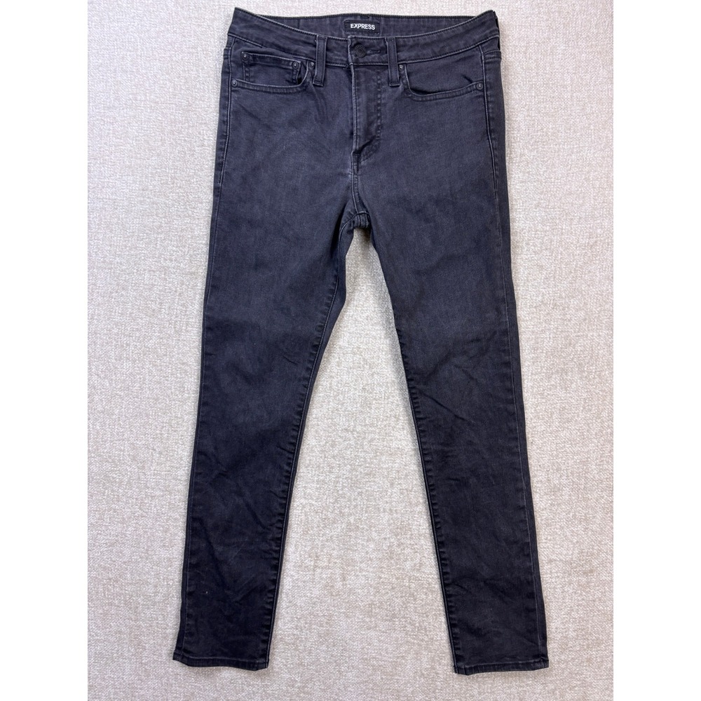 Express Hyper Stretch Skinny Jeans Mens 30x30 Charcoal Black Denim Pants